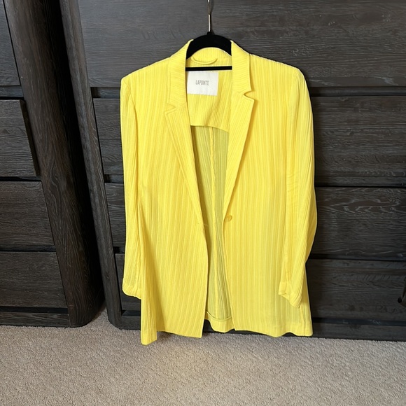 LAPOINTE NWOT silk blend yellow Single Breasted Blazer - Picture 10 of 16